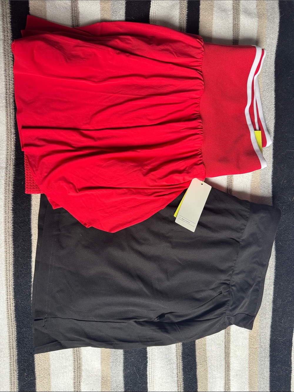 Red Athletic Skorts with Elastic Waistband - Women